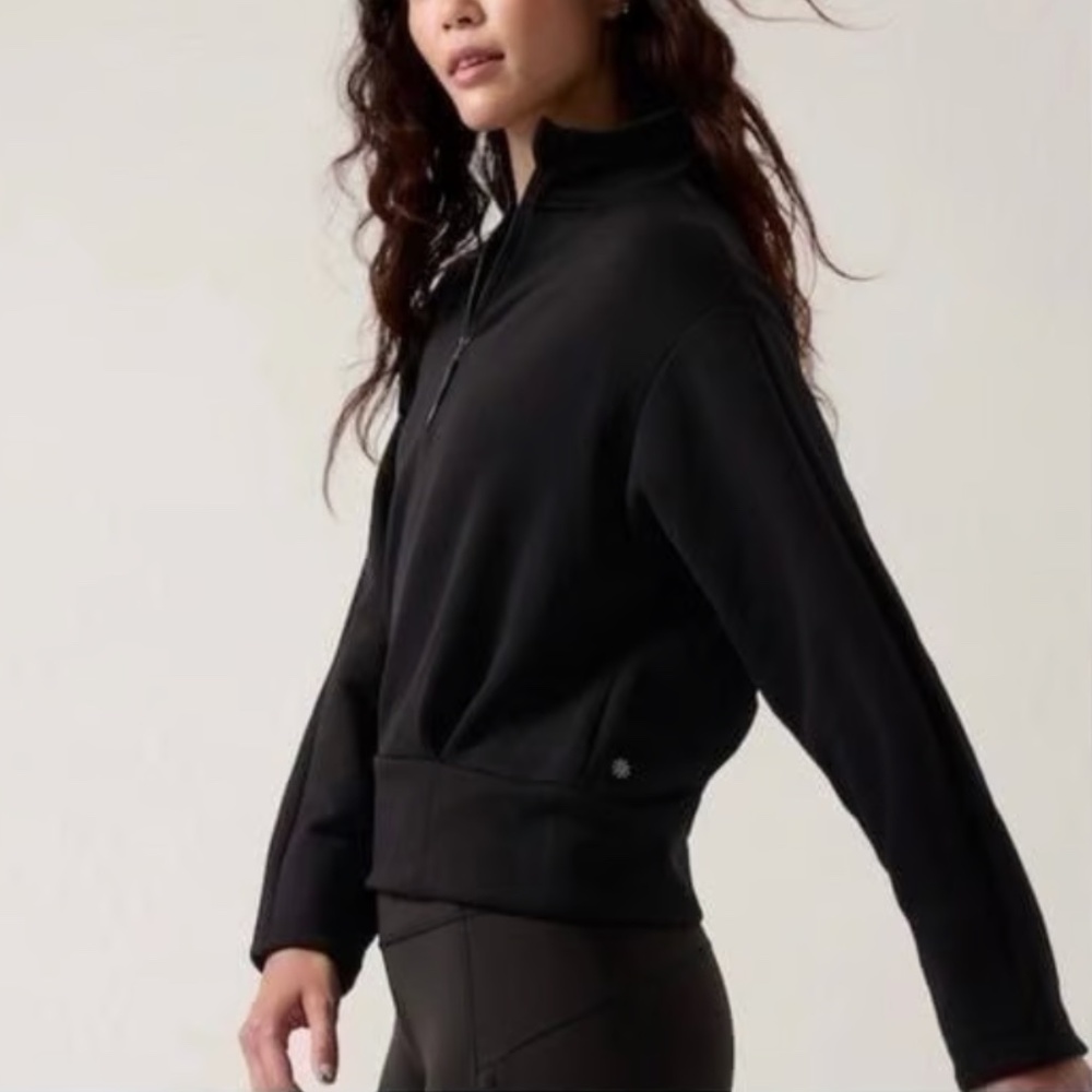 Athleta Altitude Polartec Half Zip, Black, Size Small